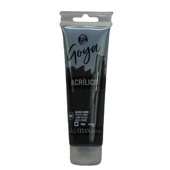 Acrylic Colour tube 125 ml Lamp black N° 84 - PackshotFront
